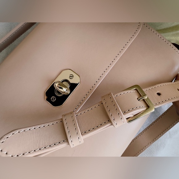 VGUC A.P.C. Greenwich Leather Crossbody Shoulder Bag in Pale Pink - Picture 7 of 16